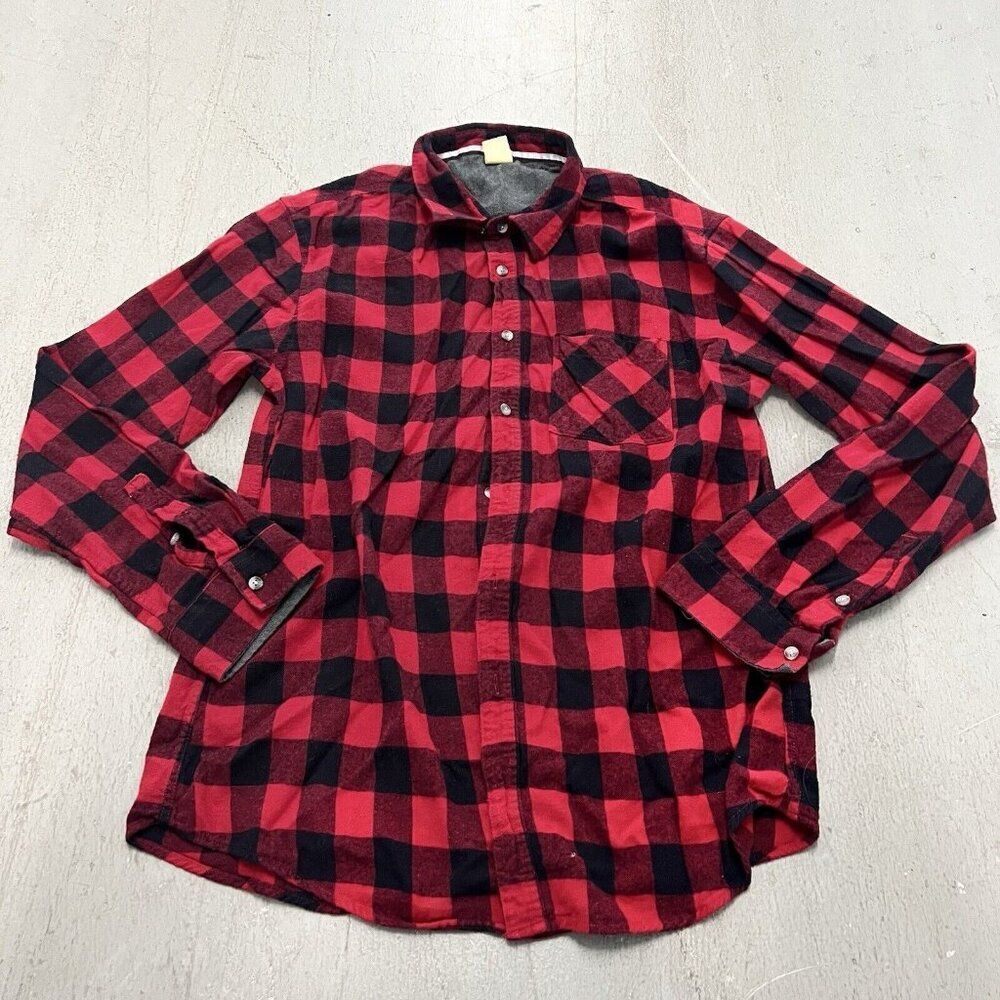 Rustic Men's Flannel Shirt Red and Blue XL